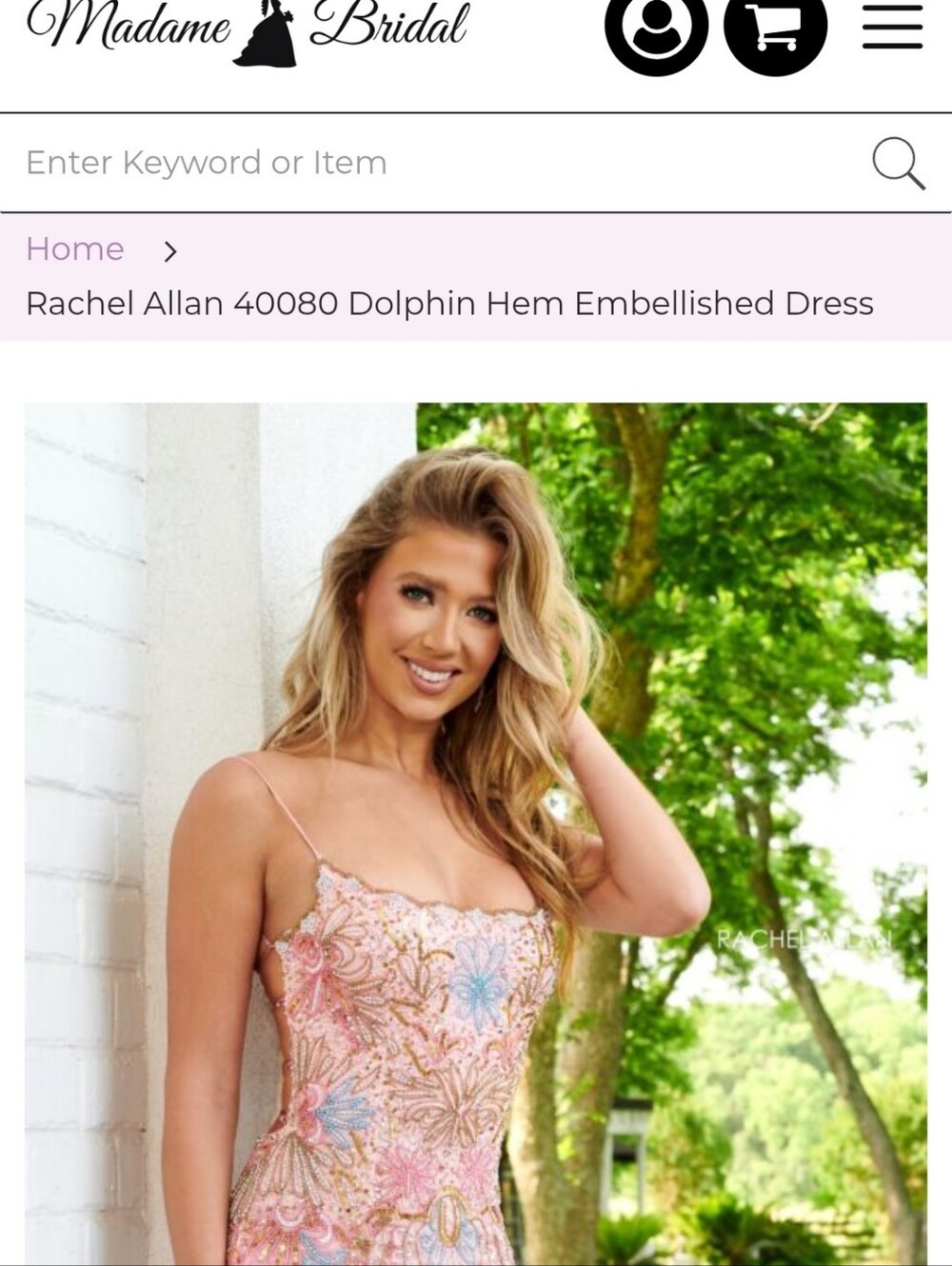 RACHEL ALLEN HOCO BEADED BLUE AND PINK